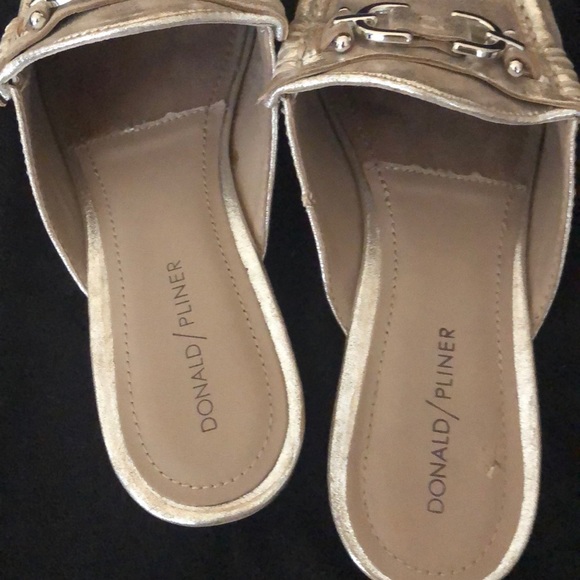 Donald Pliner Metallic Loafer Mules - Picture 8 of 11